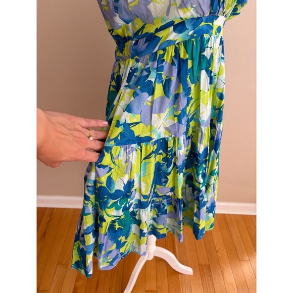Taylor Sleeveless Abstract Floral Print A-Line V-Neck Dress Size Small - Picture 9 of 14